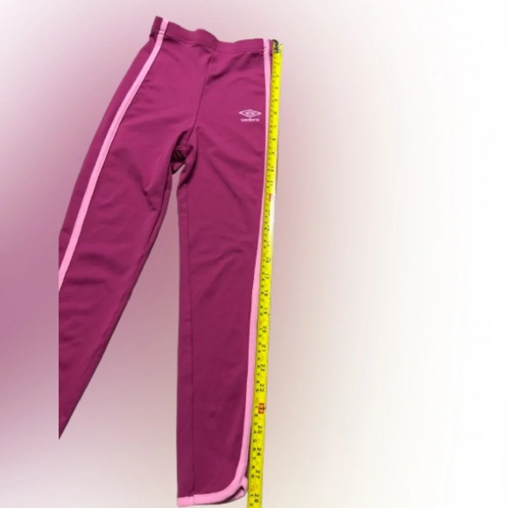 Umbro Kids' Magenta Leggings with Pink Stripes
